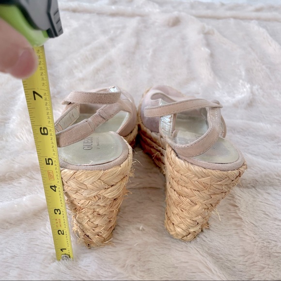 Guess sandals wedge light pink suede size 8 1/2M - Picture 6 of 10